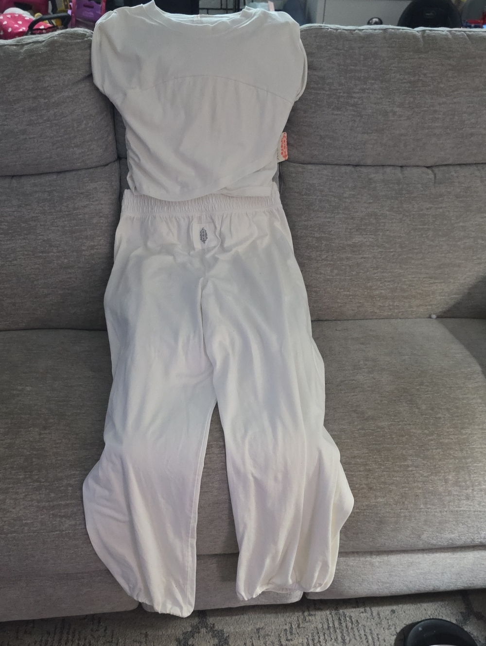 FP Movement by Free People Cream Wide-Leg Jumpsuit